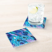 Constellaties Abstracte kunst Glazen Onderzetter (Schuin)