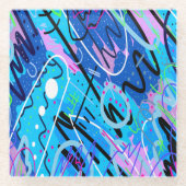 Constellaties Abstracte kunst Glazen Onderzetter (Voorkant)