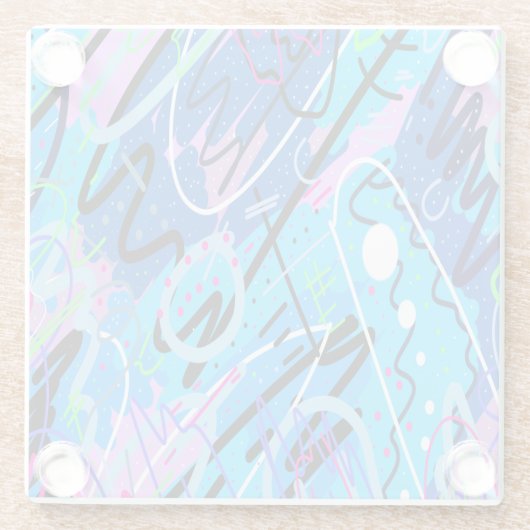 Constellaties Abstracte kunst Glazen Onderzetter (Achterkant)