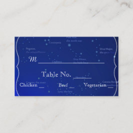 Constellaties op blauwe trouwplaats kaarten plaatskaartje