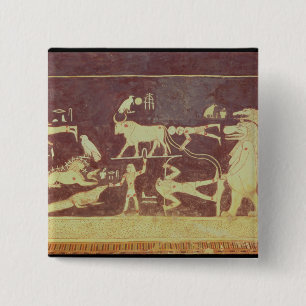 Constellaties van de funeraire kamer vierkante button 5,1 cm