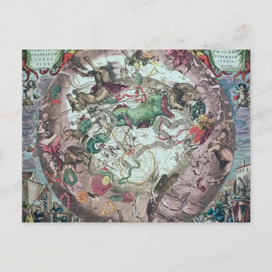 Constellaties van het zuidelijk halfrond briefkaart (Voorkant)