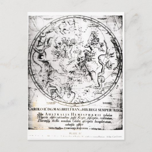 Constellaties van het zuidelijk halfrond briefkaart (Voorkant)