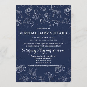 Constellaties Virtual Live Baby shower Kaart