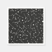Constellaties Wit en Zwart Servetten (Voorkant)
