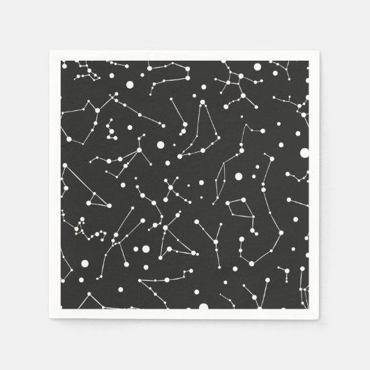 Constellaties Wit en Zwart Servetten (Voorkant)