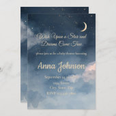 Constellation Baby Shower Invitation | Watercolor Kaart (Voorkant / Achterkant)