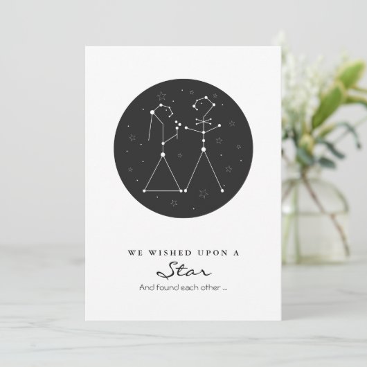 Constellation Bride en Groom sparen de Datum Save The Date (Staand voorkant)