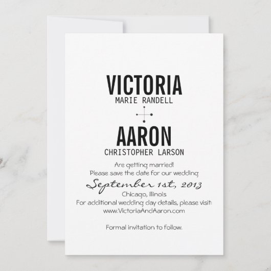 Constellation Bride en Groom sparen de Datum Save The Date (Achterkant)