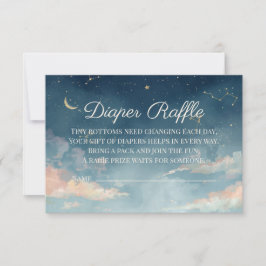 Constellation Diaper Raffle Card | Watercolor Moon Bedankkaart