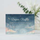 Constellation Diaper Raffle Card | Watercolor Moon Bedankkaart (Staand voorkant)