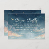 Constellation Diaper Raffle Card | Watercolor Moon Bedankkaart (Voorkant / Achterkant)