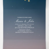 Constellation Gold Faux Folie Ombre Sky Wedding Drieluik Uitnodiging (Binnenkant midden)