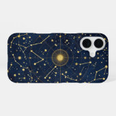 Constellation Map Gold Celestial Case iPhone 16 Hoesje (Achterkant horizontaal)