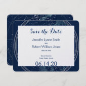 Constellation Night Sky Wedding Save the Date (Voorkant / Achterkant)