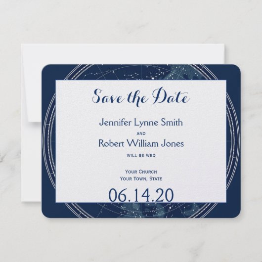 Constellation Night Sky Wedding Save the Date (Voorkant)
