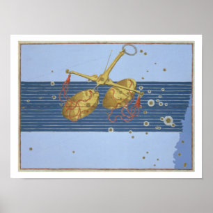 Constellation of Libra, van "Uranometria" door Joh Poster