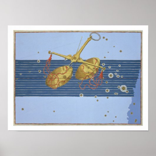 Constellation of Libra, van "Uranometria" door Joh Poster (Voorkant)