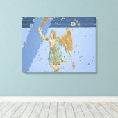 Constellation of Orion, van "Uranometria" door Joh Canvas Afdruk (Insitu (Houten vloer))