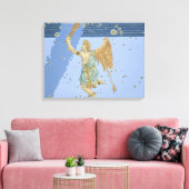 Constellation of Orion, van "Uranometria" door Joh Canvas Afdruk (Insitu (Woonkamer))