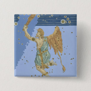 Constellation of Orion, van "Uranometria" door Joh Vierkante Button 5,1 Cm