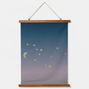 Constellation Ombré Kunst Blauw en Goud Hangend Wandkleed