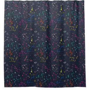 Constellation Pattern Shower Curtain Douchegordijn