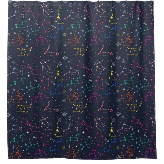 Constellation Pattern Shower Curtain Douchegordijn (Voorkant)