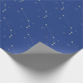 Constellation Ram De Ram Zodiac Blauw Naadloos Cadeaupapier (Hoek)