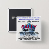 Constellation Transatlantic Three Continent Cruise Vierkante Button 5,1 Cm (Voorkant /achterkant)