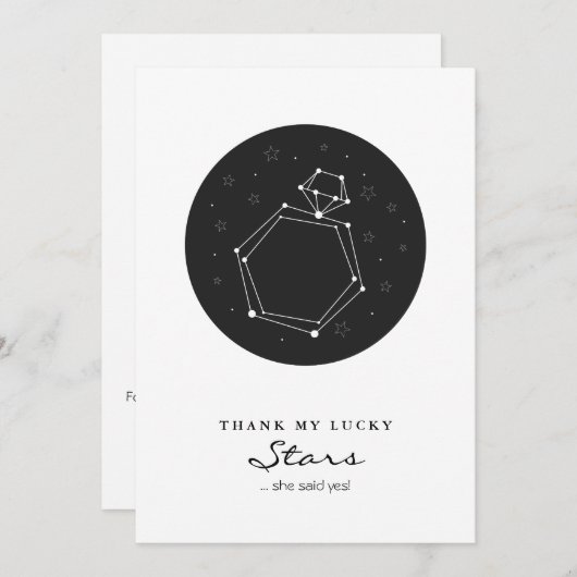 Constellation Verloving Ring Save the Date (Voorkant / Achterkant)