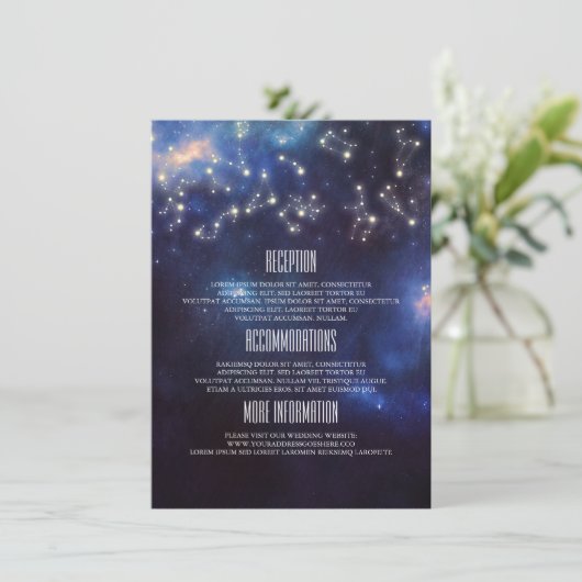 Constellation Wedding Informatie Gast Informatiekaartje (Staand voorkant)