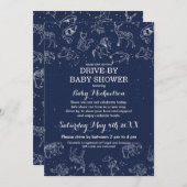 Constellations drive by Baby shower Kaart (Voorkant / Achterkant)