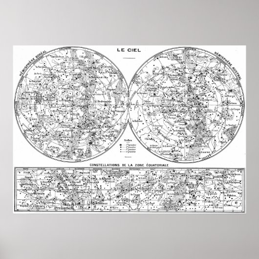 Constellations Map Poster (Voorkant)