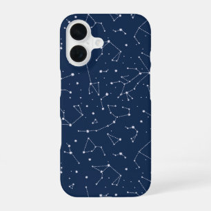 Constellations Starry Sky Navy Blue iPhone 16 Hoesje