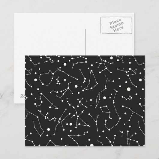 Constellations White en Black Briefkaart (Voorkant / Achterkant)