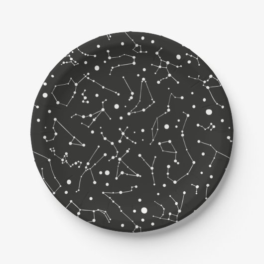 Constellations White en Black Papieren Bordje (Voorkant)
