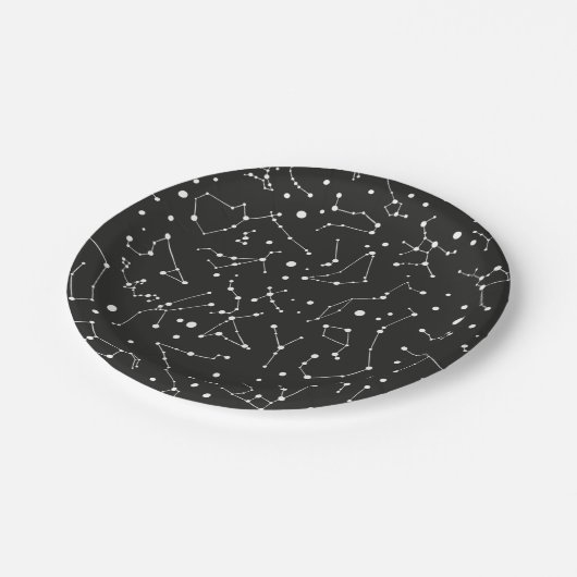 Constellations White en Black Papieren Bordje (Gekanteld)