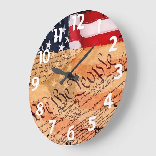 Constitution Acrylic Round Wall Clock Grote Klok (Hoek)