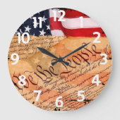 Constitution Acrylic Round Wall Clock Grote Klok (Voorkant)