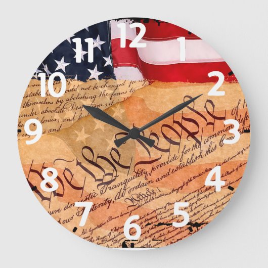 Constitution Acrylic Round Wall Clock Grote Klok (Voorkant)