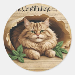 Constitution & Catnip – Patriotic Cat Sticker