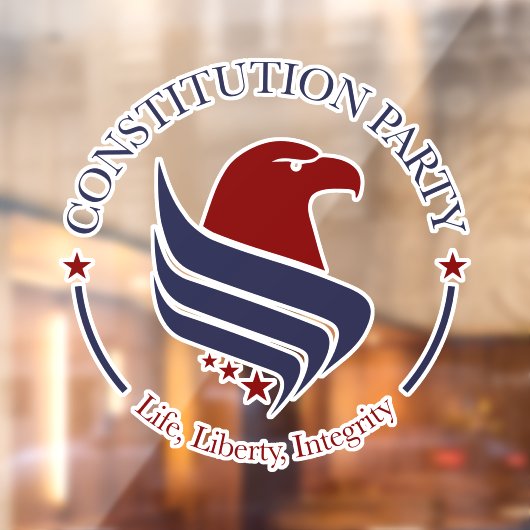 Constitution Party window cling  Raamsticker (Vel 2)