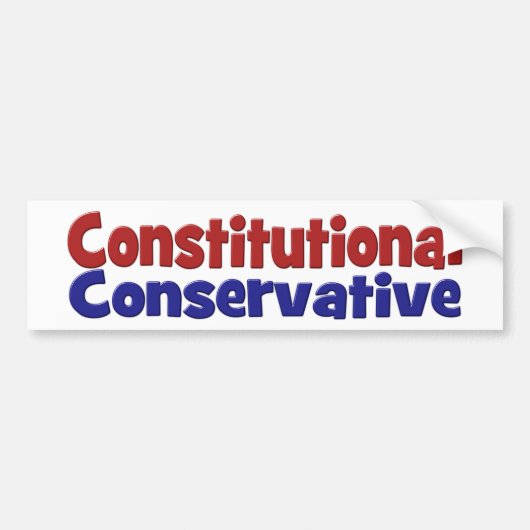 Constitutioneel Conservatief rood blauw Bumpersticker (Voorkant)