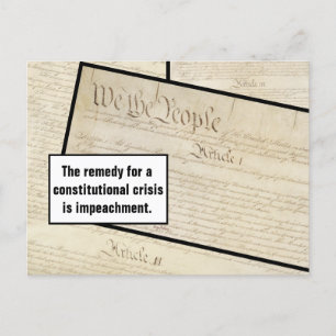 Constitutionele crisis Impeach Trump Briefkaart