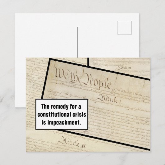 Constitutionele crisis Impeach Trump Briefkaart (Voorkant / Achterkant)