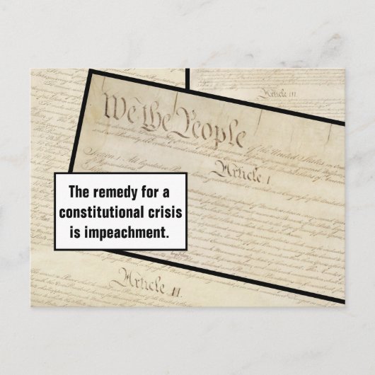 Constitutionele crisis Impeach Trump Briefkaart (Voorkant)