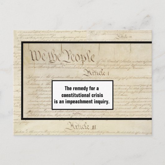 Constitutionele crisis Impeach Trump Briefkaart (Voorkant)