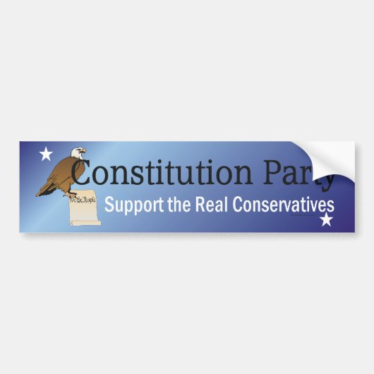 Constitutionele Partij t-shirt Bumpersticker (Voorkant)