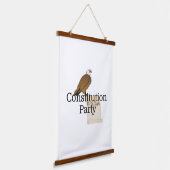 Constitutionele Partij t-shirt Hangend Wandkleed (Gebogen)
